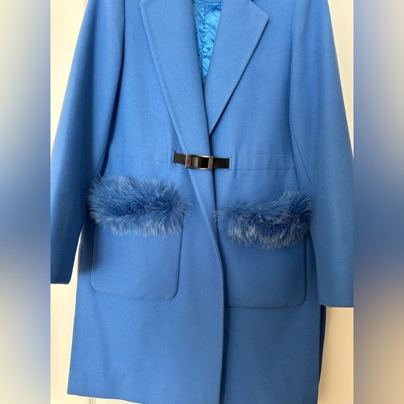 Elegant Blue Women's Coat Bella Roza made in Turkey 🇹🇷 - Picture 7 of 7